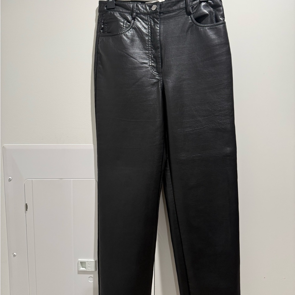 Wilfred Black Faux Leather Trousers